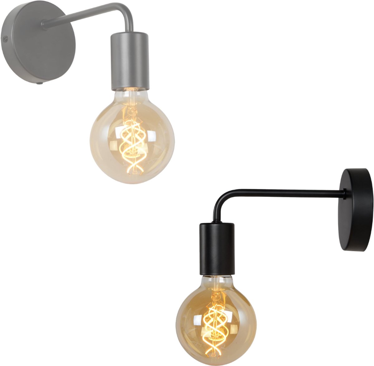 Zavio® Wandlamp Binnen met Snoer - Wandlamp met Stekker voor Binnen - met Dimbare Schakelaar