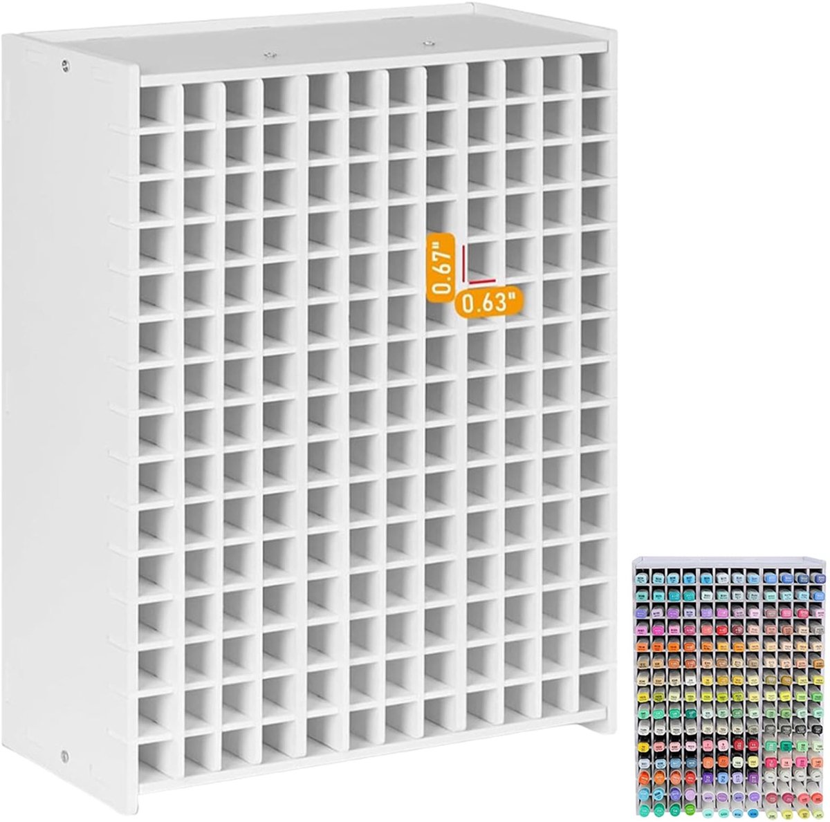Omgoods - Penhouder met 180 Compartimenten - Bureau Organizer - Wit - 33x27.5x13 cm