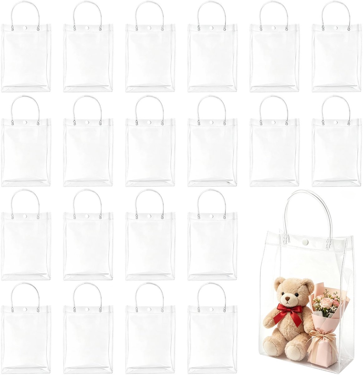 Omgoods - 40 Transparante Geschenkzakjes met Handgrepen - Perfect voor Verjaardagen en Bruiloften
