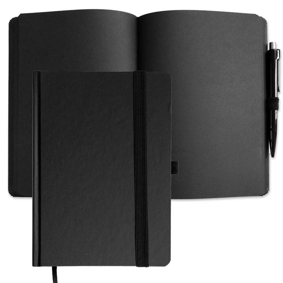 Omgoods - Timr A5 Notitieboek met Zwarte Pagina's en Balpen - 192 Pagina's Hoogwaardige Schrijfkwaliteit