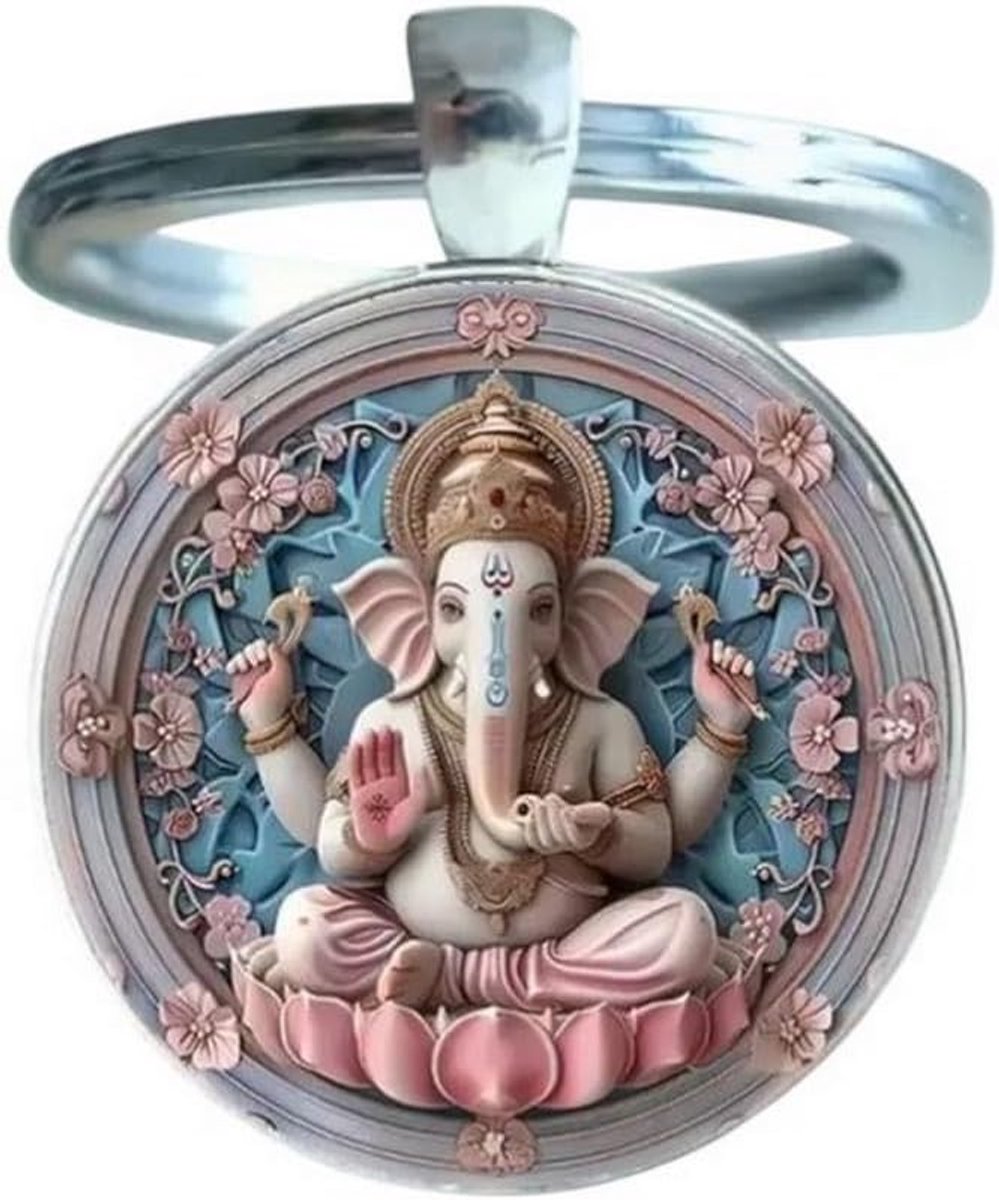 cabochon ganesh tas sieraden hindoegod met lotus olifant hoofd.