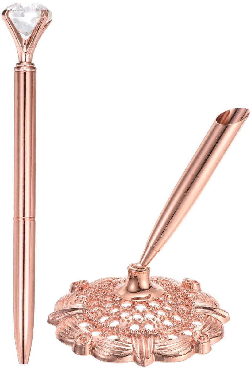 Omgoods - Holle Ronde Pennenhouder met Kristallen Diamant - Bruiloft en Ceremonies