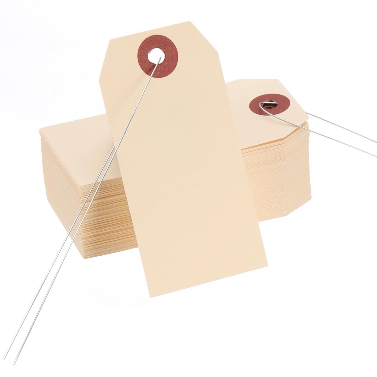 Omgoods - 200 Stuks Lege Verzendlables - Beschrijfbare Manilla Hangtags in Lichtgeel