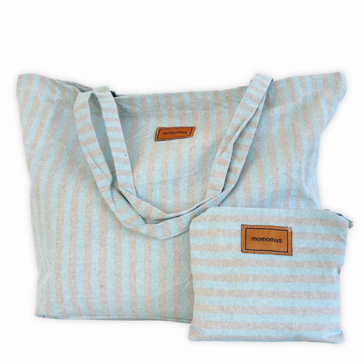 Omgoods - XXL Strandtas - 100% Gerecycled Katoen met Handtas voor de Zomer