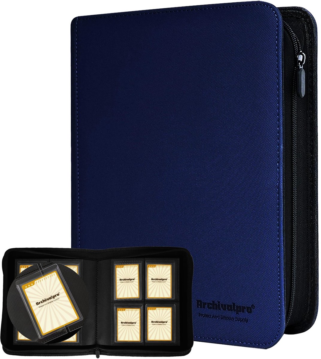 Omgoods - Premium Toploader Binder met 4 Compartimenten - Voor 128 Kaarten