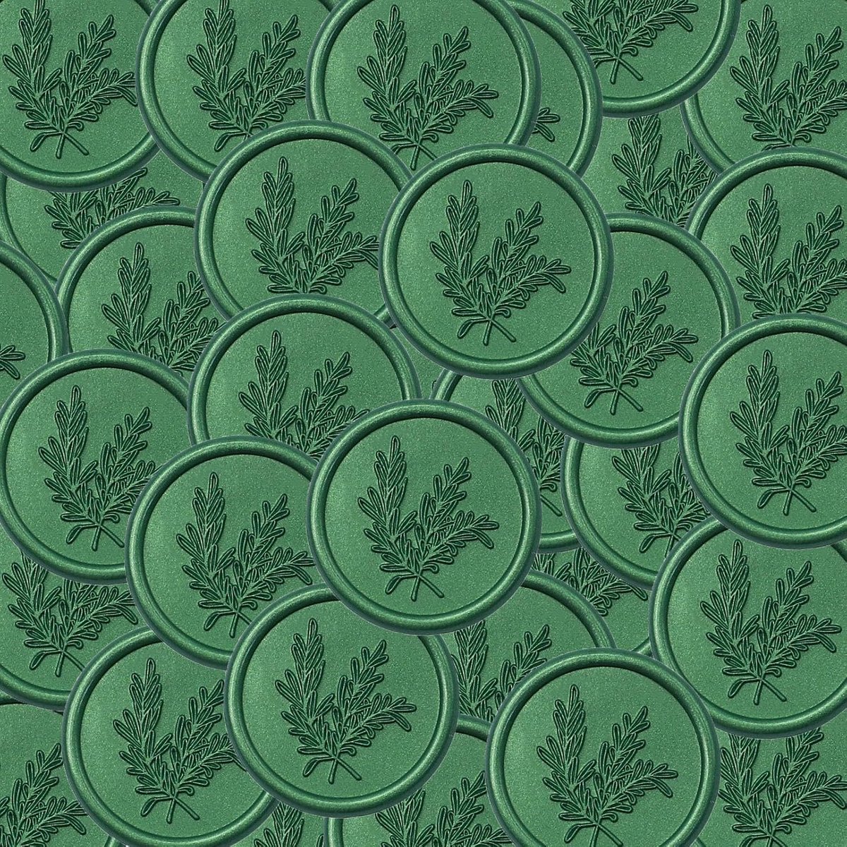 Seal Stickers, 50 stuks dennengroene rozemarijn kant-en-klare zelfklevende envelopafdichtingslabels voor huwelijksuitnodiging, geschenkverpakking, briefscrapbooking