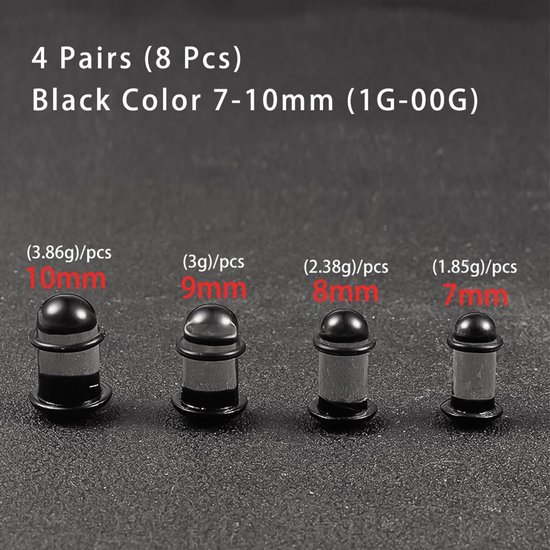 Oor Stretching Kit Glas 1.6-10mm 12 STKS/8 STKS Tunnels Stekkers Tapers 14G-00G Brancards Expander Oren Piercing Sieraden voor Mannen Vrouwen — afbeelding 2