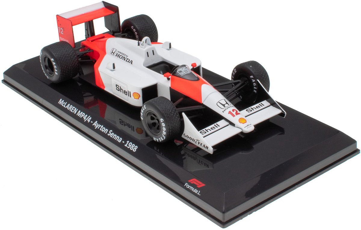 Omgoods - Miniatuur Formule 1 Auto 1/24 - McLaren MP 4/4 Ayrton Senna - 1988