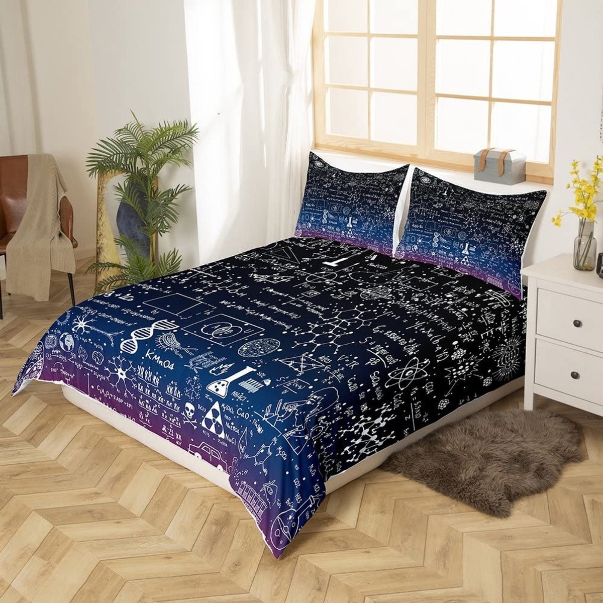 Omgoods - Wiskunde Formule Duvet Cover Set - King Beddegoed voor Tieners