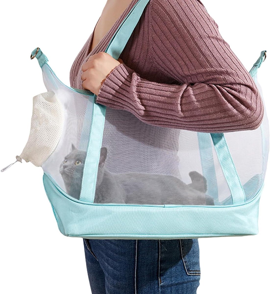 Transporttas voor Katten - Draagtas Huisdieren - Veilig Reizen - Ademend Mesh Ontwerp - 45 x 35 x 17 cm