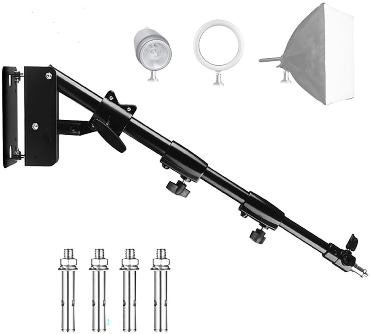 Omgoods - Triangulaire Wandbeugel Arm 53-100 cm - Flexibele Wandmontage voor Verlichting