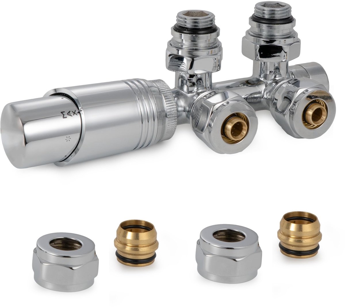 Omgoods - Multiblock met Thermostaat voor Radiatoren - 50 mm Hub Spacing