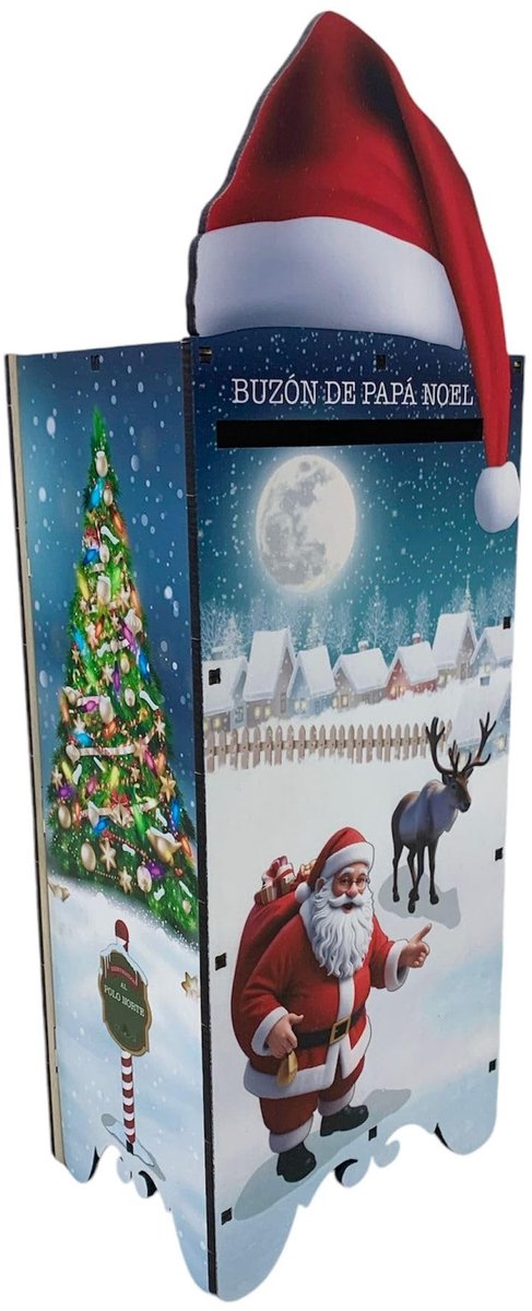 Omgoods - Kleurrijke Kerstbrievenbus van de Drie Koningen - Houten Decoratie