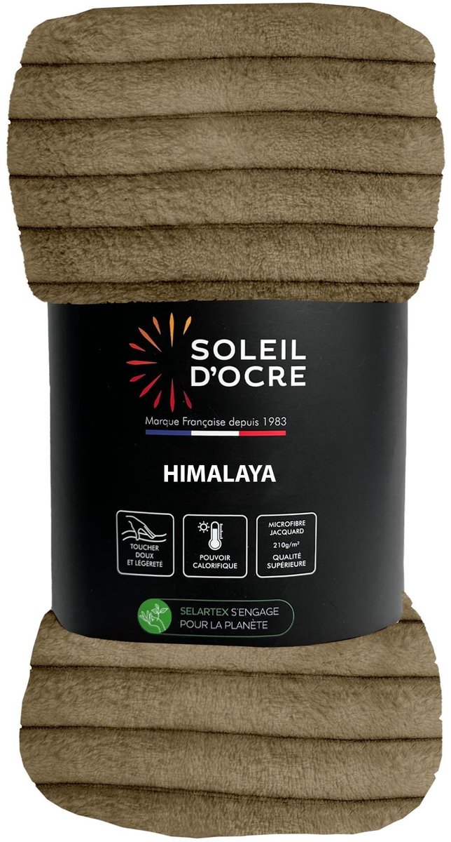 Omgoods - Himalayan Camel Flannel en Velvet Bedspread 180x220cm - Taupe Winterdeken