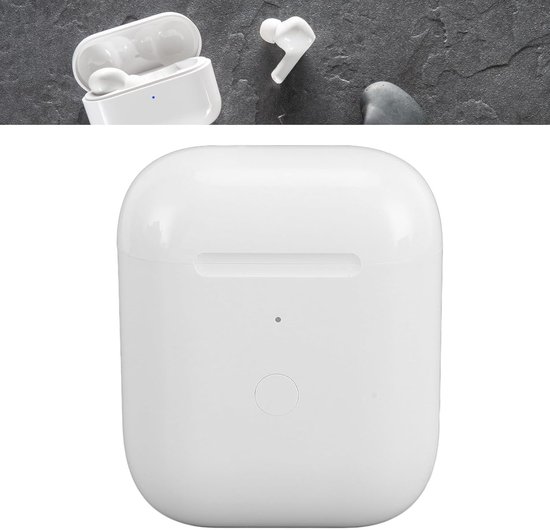 Oplaadetui voor IOS-oordopjes 1e en 2e Generatie, Ingebouwde 550mAh Batterijoplader, Vervanging met Bluetooth-koppelingssynchronisatieknop, Beschermhoes, Wit — afbeelding 4