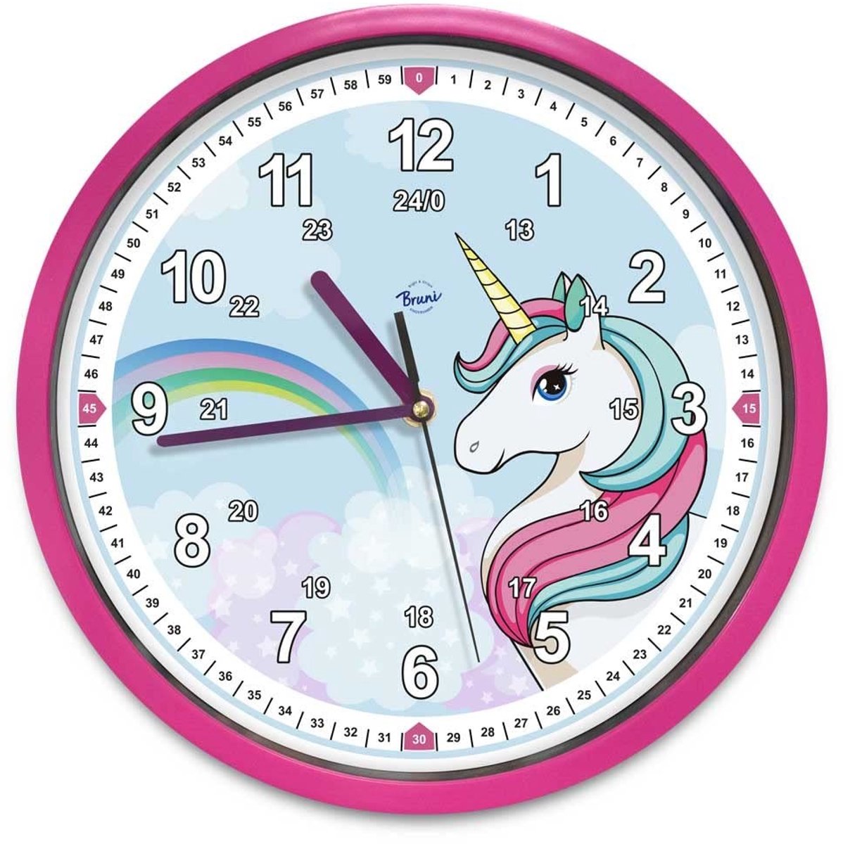 Omgoods - Unicorn Stille Wandklok voor Kinderen - Perfect voor de Kinderkamer