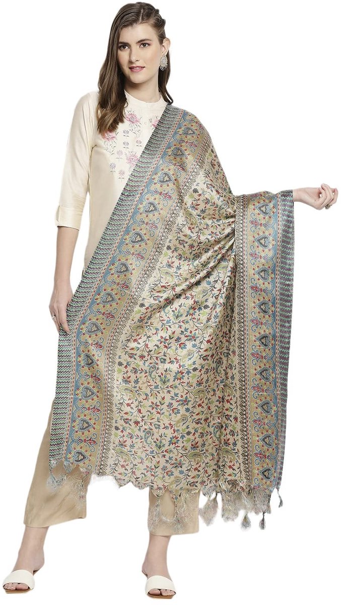 Omgoods - Gedrukte Zijde Dupatta voor Vrouwen - Stijlvolle Sjaal