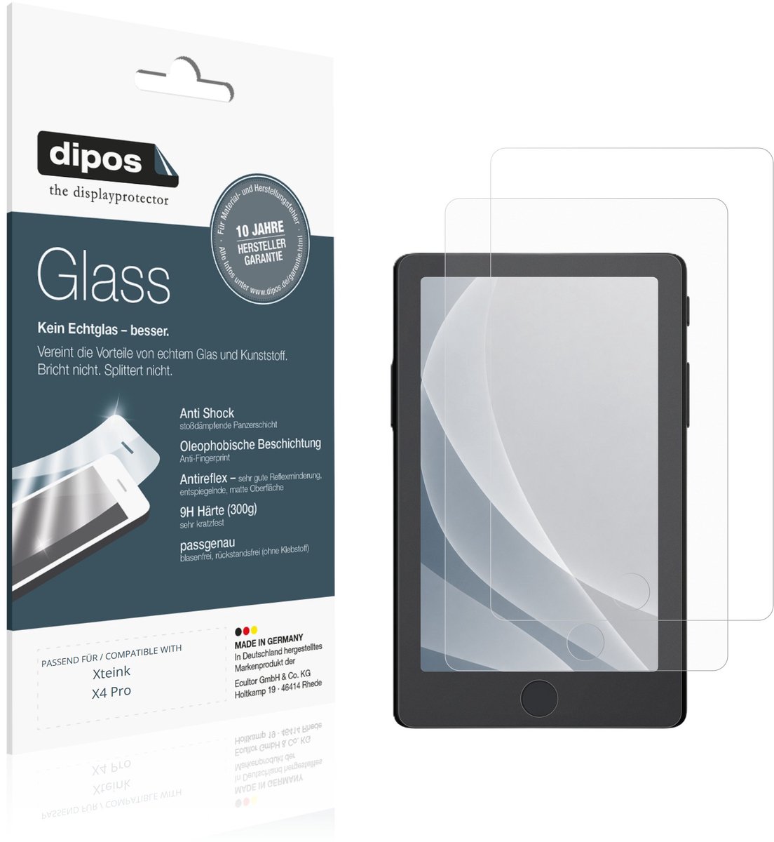 dipos – 2x Matte Pantserfolie geschikt voor Xteink X4 Pro | 9H Screenprotector