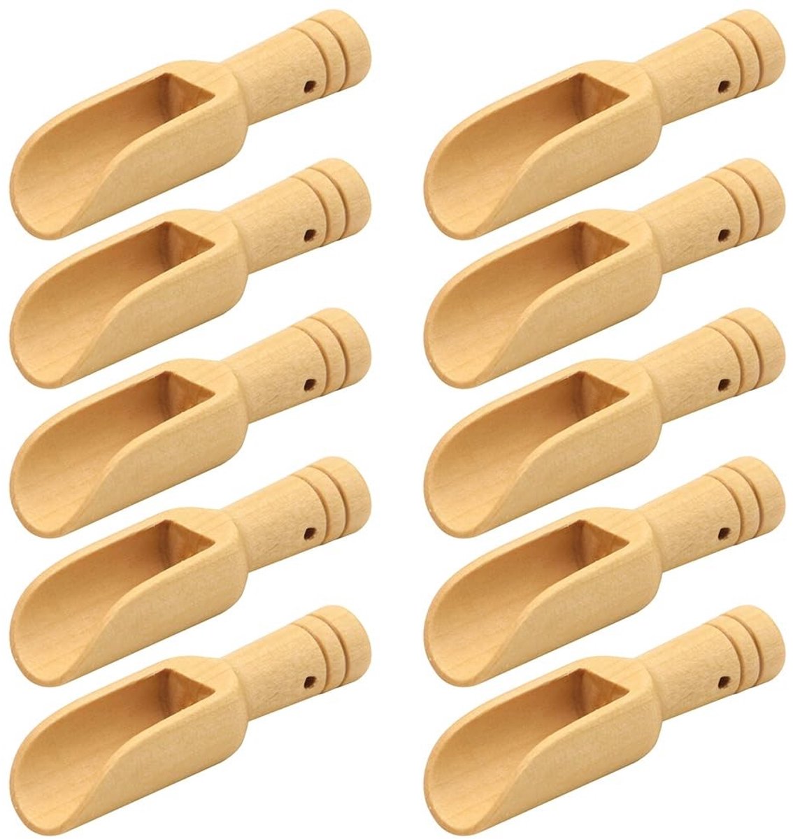 Omgoods - Mini Houten Lepel Set - 10 Stuks voor Bad, Suiker, Honing en IJs
