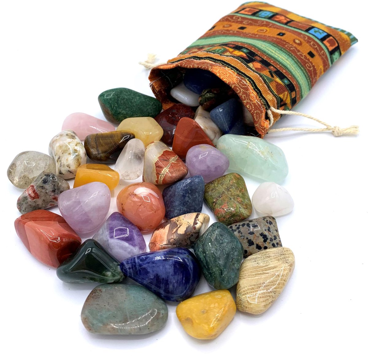 Omgoods- Edelstenen Set - Kleurrijke Mix van Natuurlijke Geslepen en Gepolijste Edelstenen - Geschikt voor Spelletjes - Decoratie - Merkkwaliteit - Natuurlijke Stenen