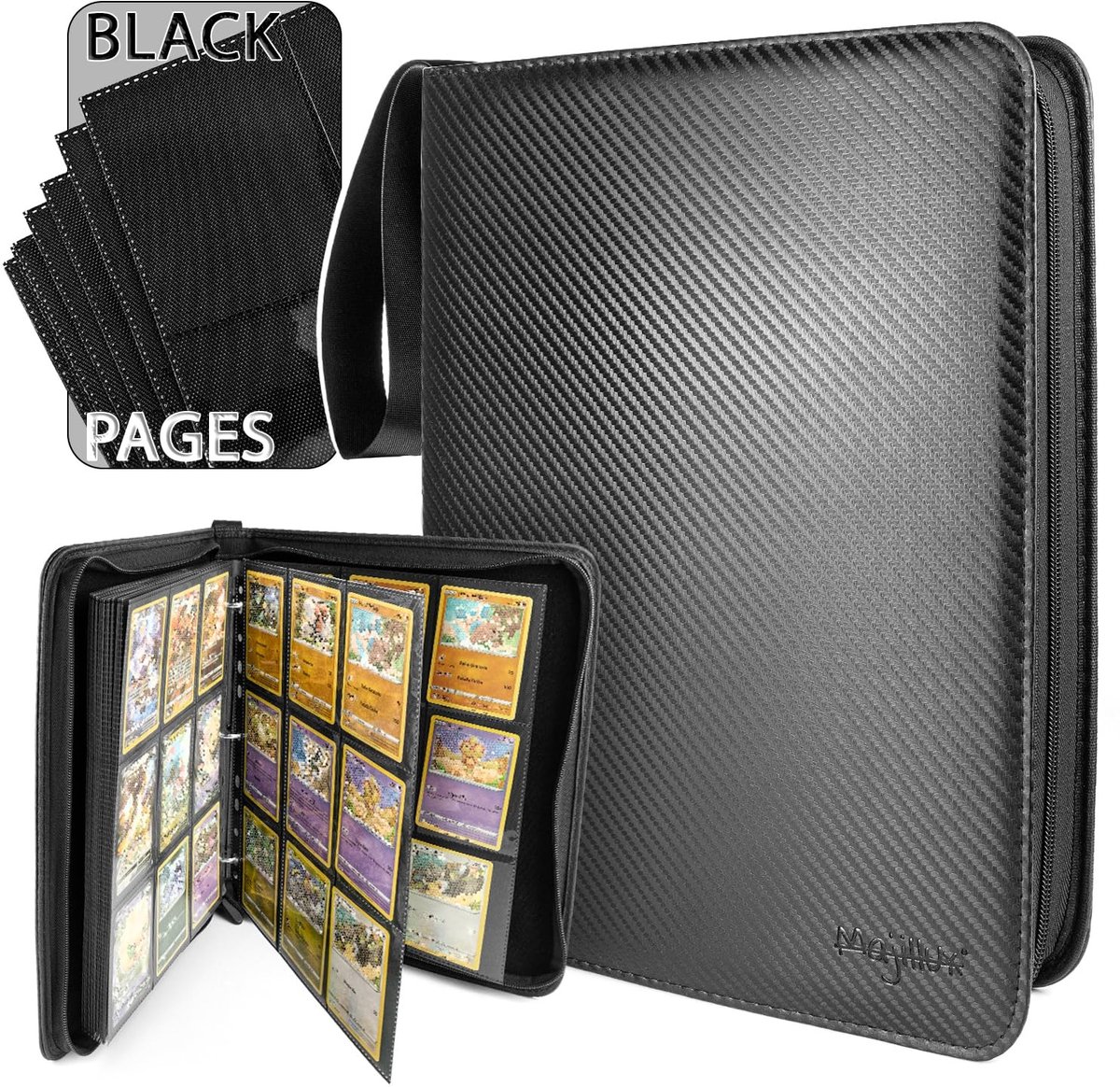 Omgoods - Premium Trading Card Album - Tot 540 Kaarten Capaciteit met Carbon Fiber Effect