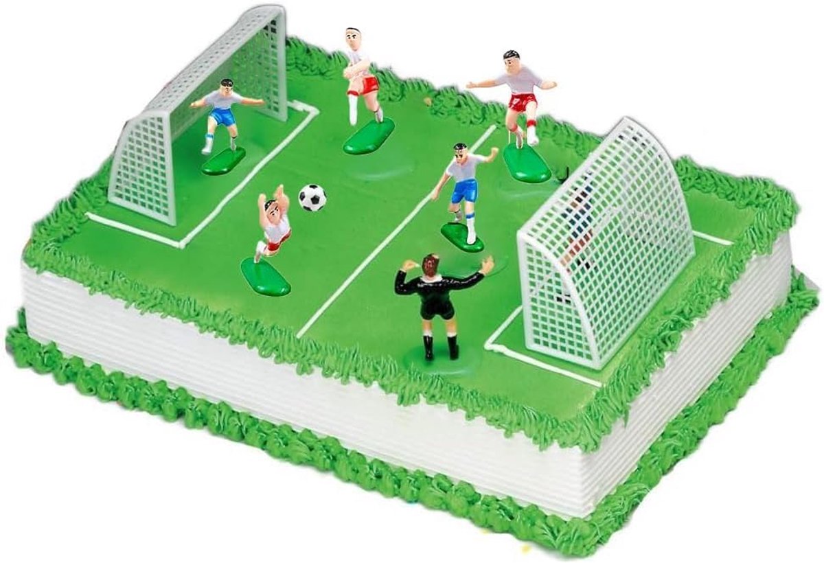 12 stuks voetbalteam taarttoppers cupcake voetballer verjaardagstaart decoratie voetbal thema voetbal cake decoratie voetbal figuren cake topper voetbal topper voor cake en cupcakes