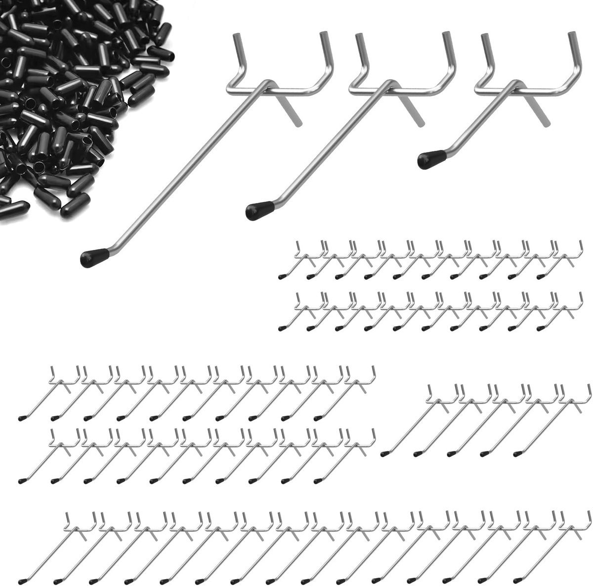 Omgoods - 60pcs Metalen Haak voor Pegboard met 2.5cm Gat Afstand voor Retaildisplay
