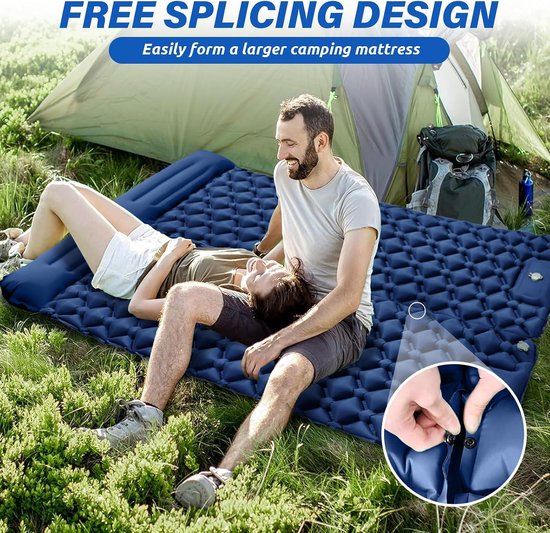 ultralicht, opblaasbaar slaapmatras, opvouwbaar, lichtgewicht, opblaasbaar eenpersoonsbed, draagbaar luchtkussen, voor outdoor, wandelen, reizen — afbeelding 4