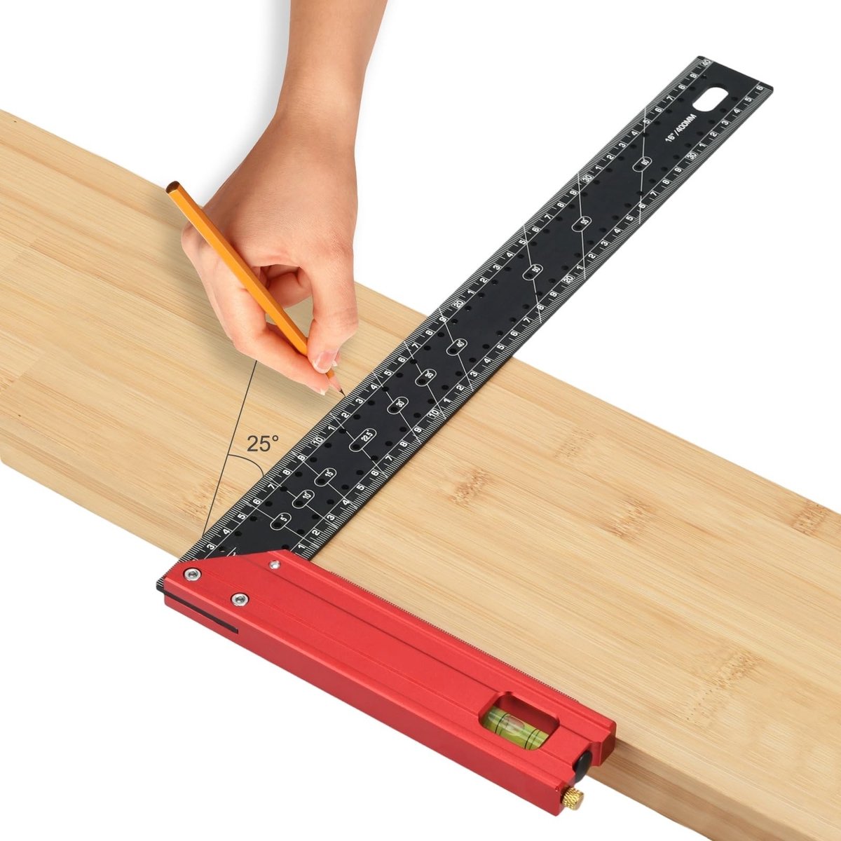 Omgoods - 400mm L-vormige Liniaal voor Houtbewerking en Metingen