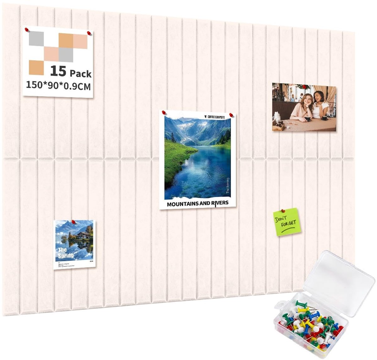 Omgoods - 150x90cm Zelfklevend Filt Prikbord - Decoratief en Functioneel voor Thuis & Kantoor