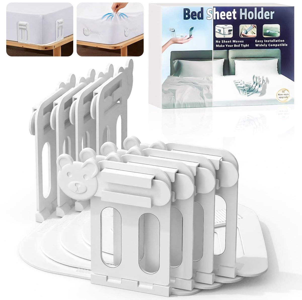 Omgoods - 4pcs Hoeksloten voor Hoeslakens - Duurzaam en Eenvoudig te Installeren