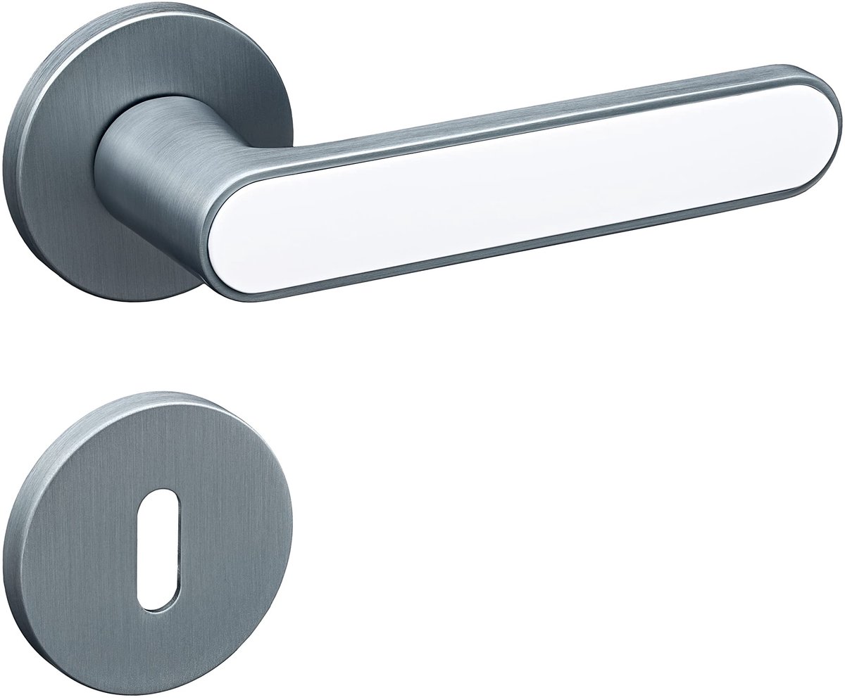 Omgoods - Deurhendels Set - Wit Mat Zink Legering met Montagemateriaal