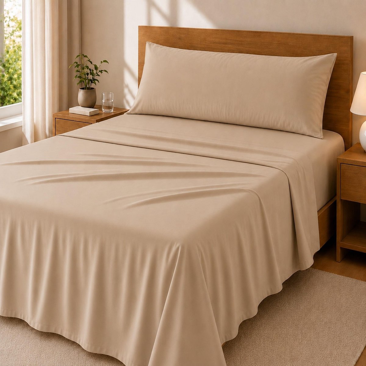 Omgoods - 3-delige Beddenset - Hoeslaken, Dekbedovertrek en Kussensloop voor 90 cm Bed