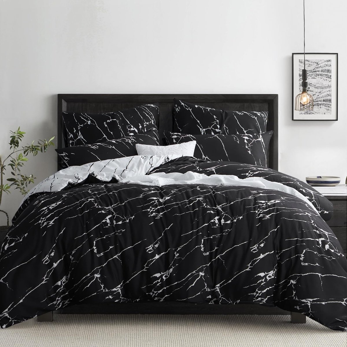 Omgoods - Marmer Patroon Duvet Cover Set met Zachte Microfiber