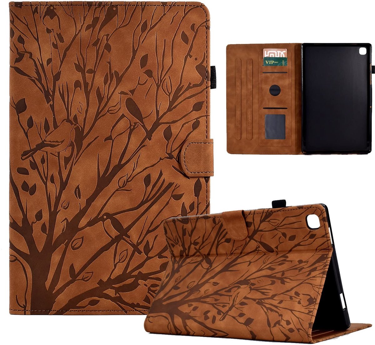Omgoods - Beschermhoes voor iPad 9e/8e/7e Generatie met Flip en Standfunctie - Bruin