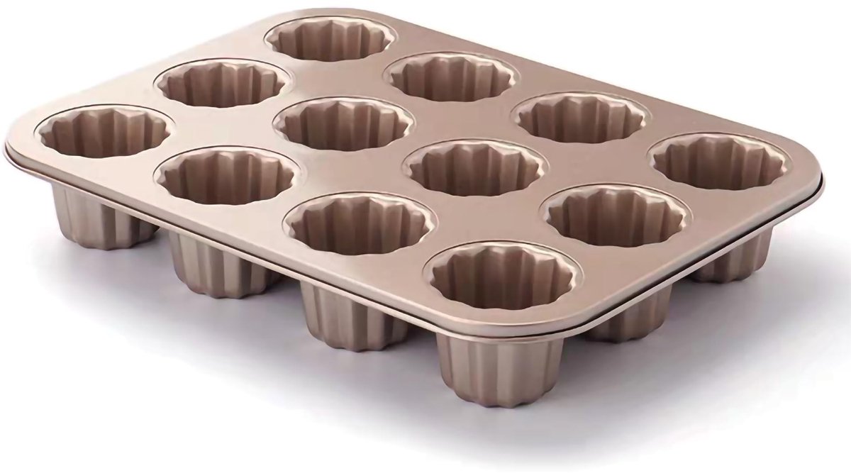Omgoods - Cannele Bakvorm van Koolstofstaal - Non-stick Pan voor 12 Cannelés