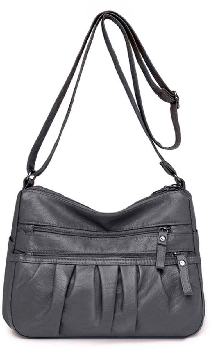 Omgoods - Dames Schoudertas van Soft PU Leer met Meerdere Vakken