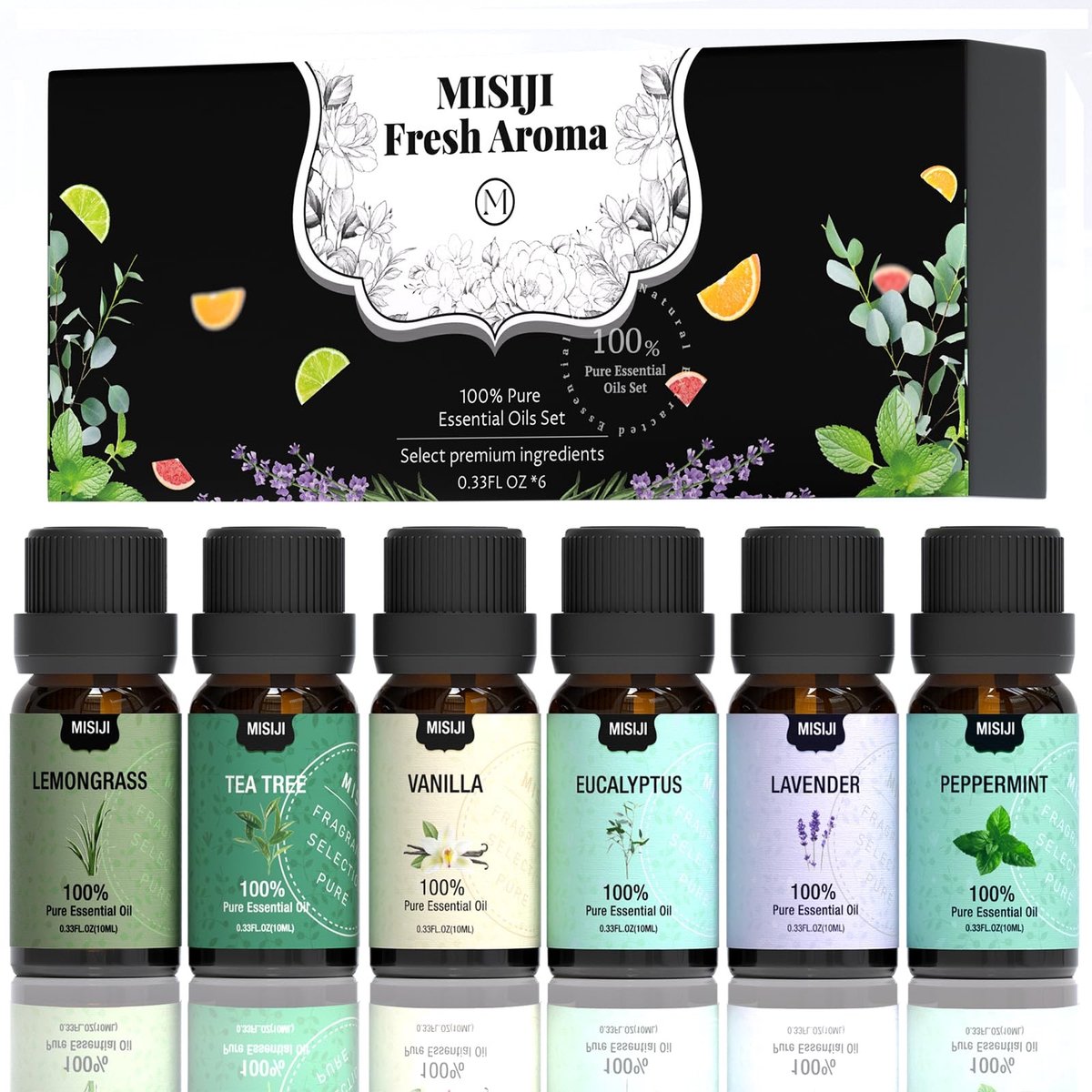 Omgoods - Set van 6 Etherische Olie voor Diffusers en Aromatherapie