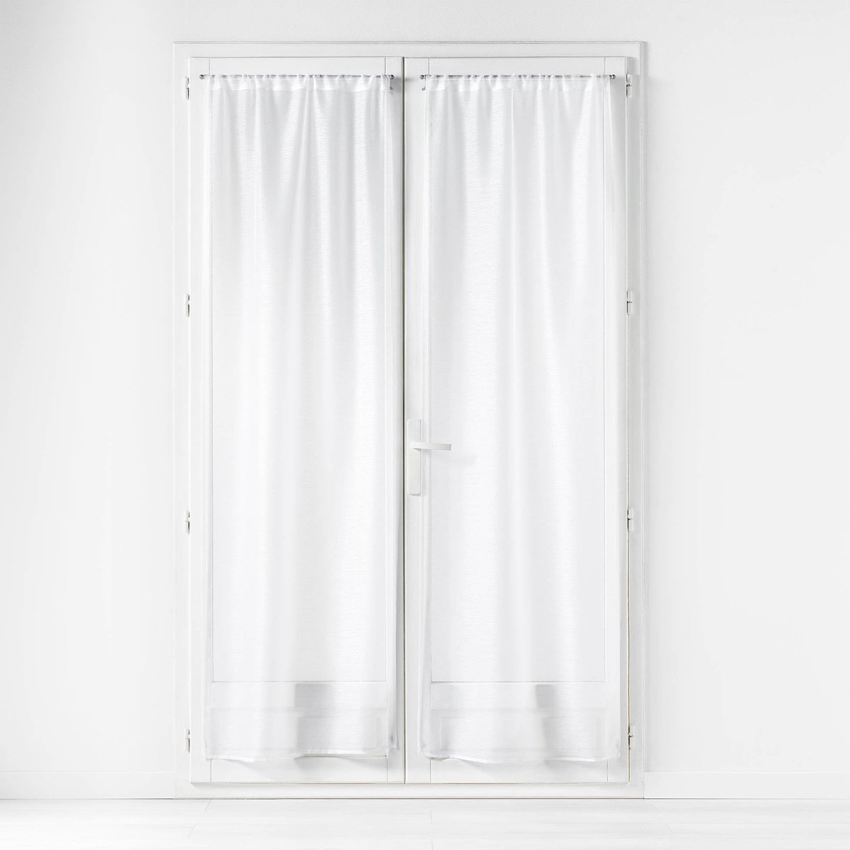 Omgoods - Rechte Gordijnset met Rod Grommet - 2 x 70 x 200 cm Wit Sandblasted