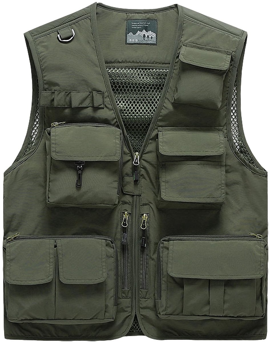 Omgoods - Heren Cargo Vest - Safari en Fishing Work Vest