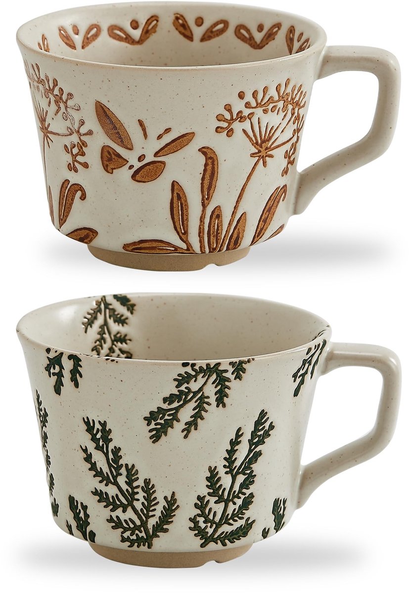 Omgoods - 350ml Vintage Keramische Koffiemok Set van 2 - Handgemaakte Aardewerk Mokken voor Koffie en Thee