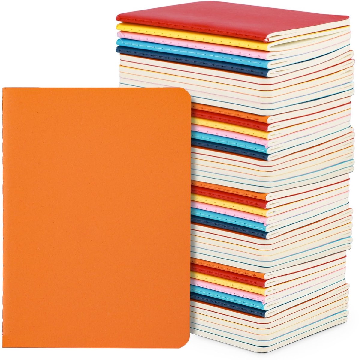 Omgoods - A6 Lege Notitieboeken - Set van 48 Stuks in 6 Kleuren