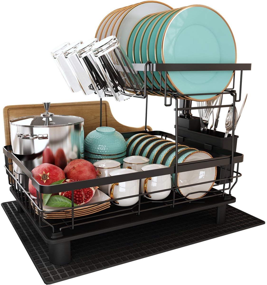 Omgoods - 2 Laags RVS Afdruiprek met Druipplaat