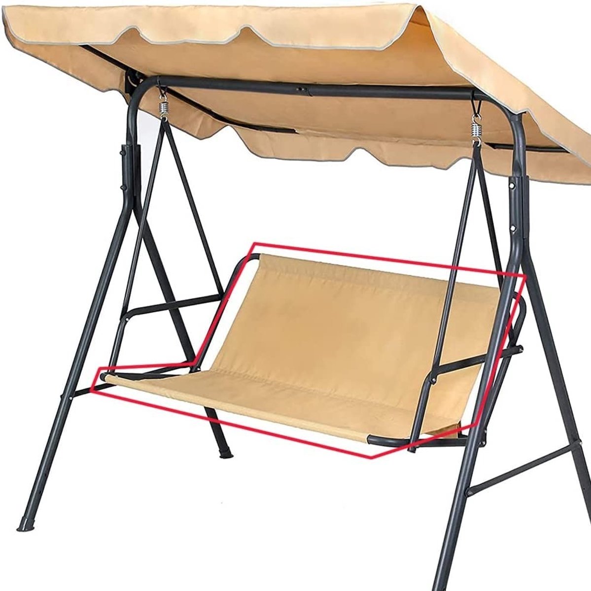 Omgoods - Tuinschommel Stoelhoes voor 2-3 Zitters - Beschermhoes Beige 168x56x56 cm