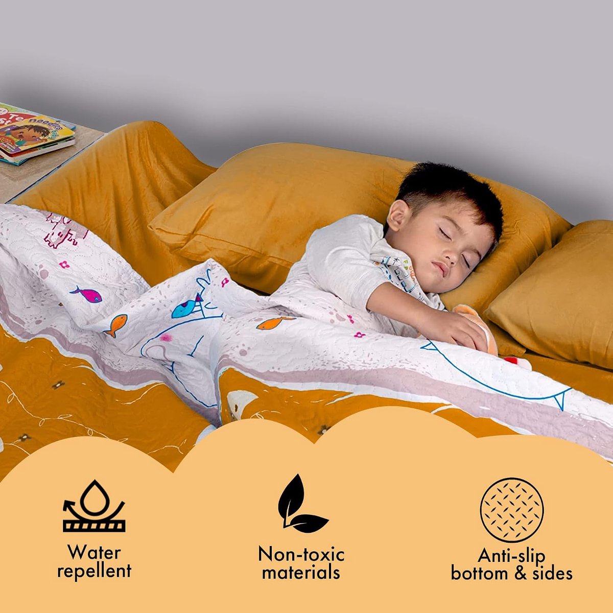 Bedhek, valbescherming, comfortabel bed voor kinderen, schuimbed, bescherming voor kinderen, valbescherming, bed voor 180 cm/150 cm/90 cm/Montessori-bedden