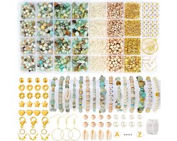 maken kit voor volwassenen, 1562 stuks natuursteen kralen armband maken | Funtopia Sieraden Maken Benodigdheden Edelsteen Kristal Marmeren Kralen voor DIY Craft