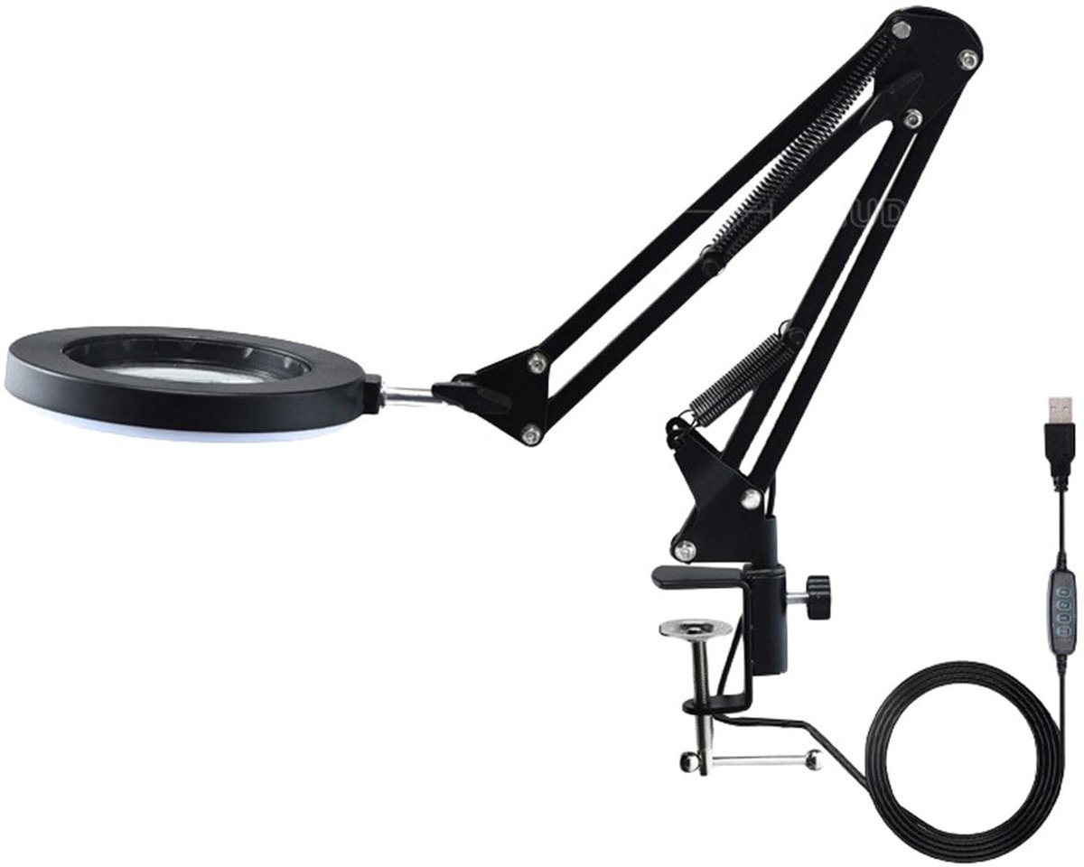 Omgoods - 10x LED Vergrootglas met Flexibele Arm - Ideaal voor Knutselen en Lezen