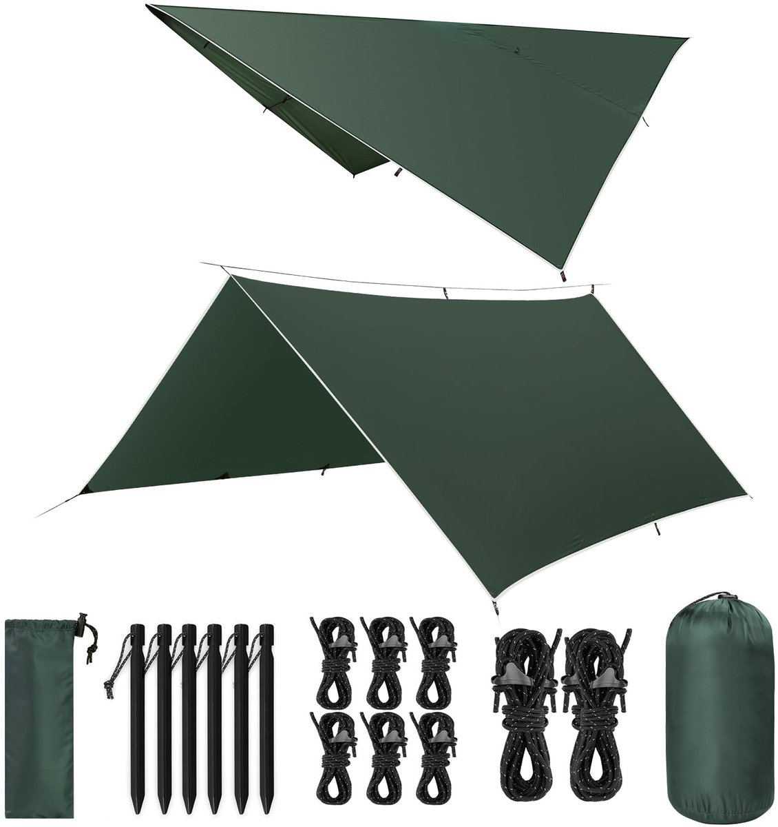 Omgoods - Camping Tarpaulin 3 x 3 m - Ultra Licht en Waterdicht met UV Bescherming