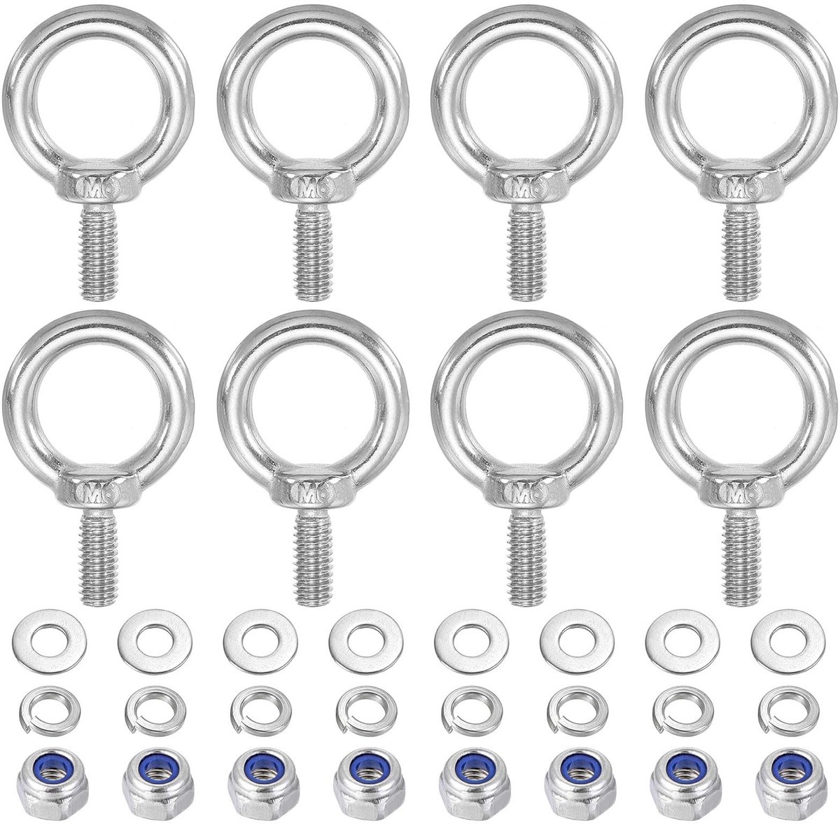 Omgoods - M6 x 14 mm Hefschouder Oogschroef - 8 Stuks Roestvrij Staal