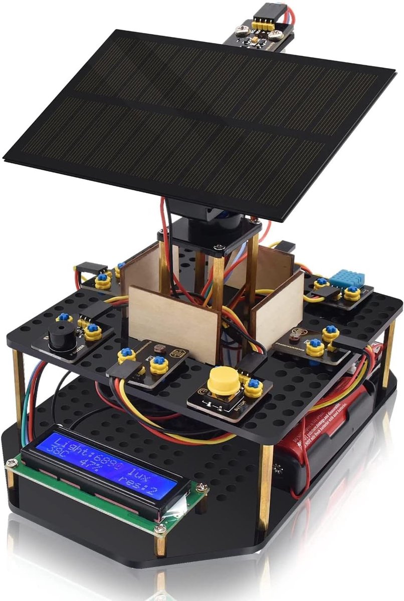 DIY Solar Tracking elektronische kit voor Arduino UNO, temperatuur- en vochtigheidssensor, BH1750 lichtsensor enz. Educatief programmeercadeau voor tieners Volwassenen